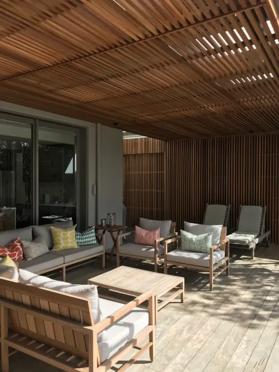 Balau cladding with roof